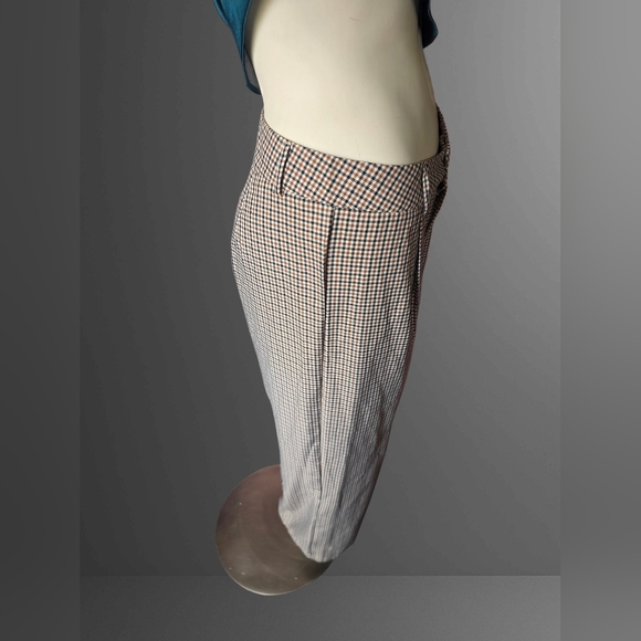 Brown Houndstooth Check Trousers Women's XL Tailored Pants - Picture 4 of 8